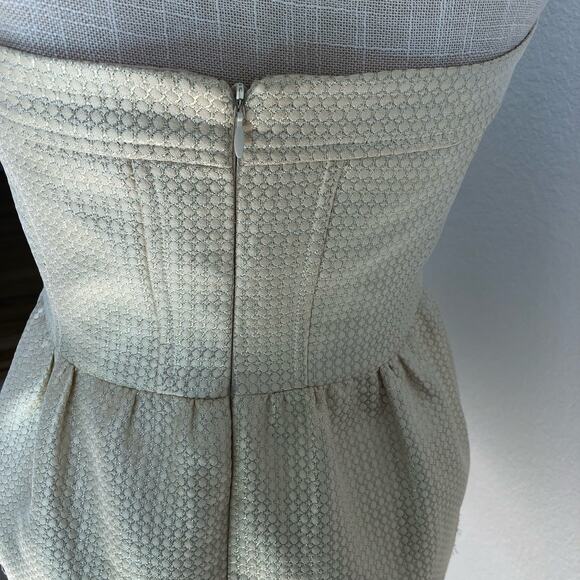 Shoshanna Cocktail Dress Ivory and Gold - SZ 4 - Picture 5 of 10